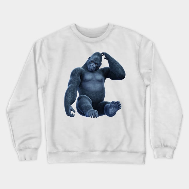 Gorilla Ape Sitting Crewneck Sweatshirt by freestyle_T33S